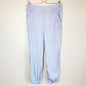 Aerie Blue Leopard Print Silky Pajama Pant Size L